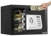 VEVOR 0.6 Cubic Feet Drop Safe, Drop Slot Safe Box with Password and Turn Knob, Heavy Duty Compact Cash Depository Box with a Front Lock Slot for Cash, Bank Slips, Jewelry, Documents, Bills, Black