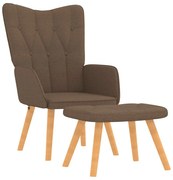 vidaXL Πολυθρόνα Relax Καφέ Υφασμάτινη με Σκαμπό