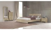 Savvidis Furniture  Σετ Κρεβατοκάμαρας 6τμχ (κρεβάτι για στρώμα 110x190, 2 κομοδίνα, κολώνα και ολόσωμος καθρέφτης) N1 Λάττε Μελαμίνη BEST-8080293
