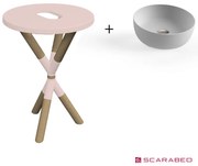 Scarabeo Cross 2501F0-9854 Antique Pink Πάγκος Με Νιπτήρα Glam Pearl Ø33εκ.