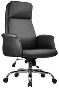 Καρέκλα γραφείου διευθυντή Derjio pu σε μαύρη απόχρωση 68x66x115εκ 68x66x115 εκ.