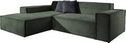 Γωνιακός καναπές Fubu-Prasino Skouro-Αριστερή - 250.00Χ188.00Χ55.00cm