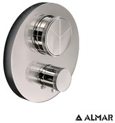 Εξωτερικό τμήμα Θερμοστατικού μίκτη εντοιχισμού 3 εξόδων "PUSH", ALMAR Inox E176633-110