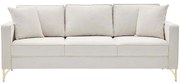 Καναπές Τριθέσιος Berlin 825BLC2797 220x91x83cm Cream-Gold