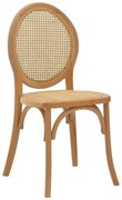 Καρέκλα Camil pakoworld φυσικό ξύλο οξιάς-φυσικό rattan 45x50x94εκ