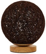 Φωτιστικό Επιτραπέζιο Ψάθινο Weston 01337 1xE27 Φ20cm Dark Brown GloboStar