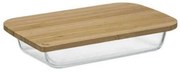 Δοχείο Φαγητού 151463 31,2x19,8x5,5cm Clear-Natural Marva Glass,Bamboo