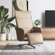 vidaXL Πολυθρόνα Ανακλινόμενη με Υποπόδιο Καπουτσίνο Συνθετικό Δέρμα