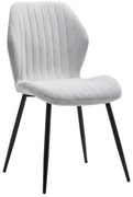 Καρέκλα Fersity pakoworld ύφασμα λευκό-πόδι μέταλλο μαύρο 48x56.5x85.5εκ