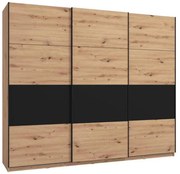 Ντουλάπα Sardinia 270 Artisan Oak - Μαύρο 262.5x65.5x224 εκ. 262.5x65.5x224 εκ.