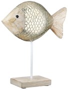 Stand Relief Fish Mango Wood Φυσικά Χρώματα 21X7X25Cm 21X7X25Cm