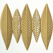 Διακοσμητικό Τοίχου 3D Gold Leaves 507ATP1176 49x43cm Gold Wallity Ατσάλι