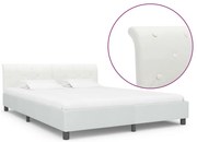 vidaXL Πλαίσιο Κρεβατιού Λευκό 160 x 200 εκ. από Συνθετικό Δέρμα