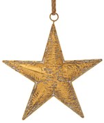 Χριστουγεννιάτικο Κρεμαστό Διακοσμητικό Αστέρι Μεταλλικό Χρυσό 25,5x5x27,5εκ. iliadis 90846