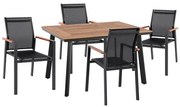 Σετ Κήπου Τραπεζαρία HM10503.10 5 τεμ Αλουμινίου Ανθρακί με Τραπέζι Polywood 140x80x72.5 εκ. &amp; 4 Καρέκλες Miller