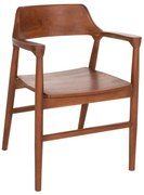 Πολυθρόνα Τραπεζαρίας NIONI Ξύλο Teak Καρυδί 57x53x77Yεκ. 57x53x77 εκ.