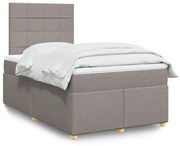 Κρεβάτι Boxspring με Στρώμα Taupe 120x200 εκ. Υφασμάτινο - Μπεζ-Γκρι