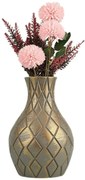 Βάζο 697ELD1223 Φ13x25cm Grey-Gold Aberto Design Κεραμικό