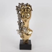 Διακοσμητικό Επιτραπέζιο Πρόσωπο Polyresin Χρυσό-Μαύρο-Ασημί 16,5x13x40εκ. ESTHETI 752-27027