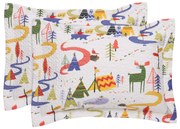 Ζεύγος Διακοσμητικές Μαξιλαροθήκες Microfiber 50x70+5εκ. Kids 4927 Πράσινο-Μπλε-Λευκό Das Home
