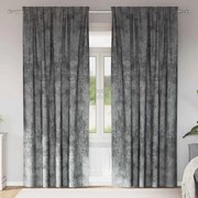vidaXL κουρτίνες 2 τεμ με τσέπες ράβδου Γκρι 225x140 εκ