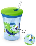 Ποτηράκι Παιδικό Που Αλλάζει Χρώμα 10255574 Action Cup Chameleon 230ml Με Καλαμάκι 12 Μηνών Green Nuk 230ml Plastic