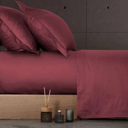 Σεντόνι Elements Bordo Nef Nef King Size 280x270cm Χωρίς Λάστιχο 100% Βαμβακοσατέν