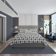 Σεντόνι Με Μαξιλαροθήκες Diamond 327 (Σετ 3τμχ) Blue DimCol Υπέρδιπλo 220x240cm 100% Βαμβακερή Φανέλα
