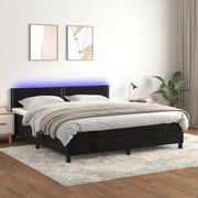 ΚΡΕΒΑΤΙ BOXSPRING ΜΕ ΣΤΡΩΜΑ &amp; LED ΜΑΥΡΟ 180X200 ΕΚ. ΒΕΛΟΥΔΙΝΟ 3134359