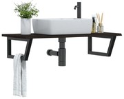 vidaXL Ράφι Νιπτήρα Τοίχου από Ατσάλι / Μασίφ Ξύλο Δρυός