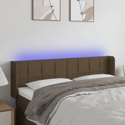 vidaXL Κεφαλάρι Κρεβατιού LED Σκούρο Καφέ 147x16x78/88 εκ. Υφασμάτινο