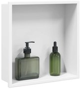 vidaXL Εσοχή Ντους Βουρστ. Λευκό Ματ 32x32x9 εκ. Αν. Ατσάλι