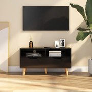 Έπιπλο Τηλεόρασης Γυαλ. Μαύρο 90x40x48,5 εκ. Επεξεργασμένο Ξύλο 326784