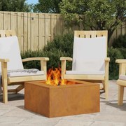 vidaXL Τζάκι Τετράγωνο 60x60x30 εκ. από ατσάλι ανθεκτικό στις καιρικές συνθήκες