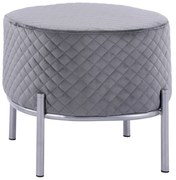 ΣΚΑΜΠΟ SINTA HM8638.01 ΑΠΟ ΓΚΡΙ ΒΕΛΟΥΔΟ ΜΕ ΑΣΗΜΙ ΒΑΣΗ 42x42x38Υ εκ.