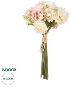 GloboStar® Artificial Garden PEONY FLOWER BOUQUET 21087 Τεχνητό Διακοσμητικό Μπουκέτο Παιώνιας Y26cm