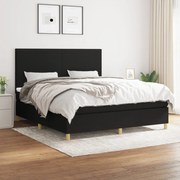 vidaXL Κρεβάτι Boxspring με Στρώμα Μαύρο 160x200 εκ. Υφασμάτινο