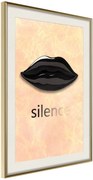 Αφίσα - Silent Lips - 40x60 - Χρυσό - Με πασπαρτού