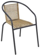 Πολυθρόνα Mika Στοιβαζόμενη Ε2390,1 54x69x73cm Anthracite-Natural