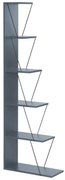 Βιβλιοθήκη Tars γκρι-μαύρο 60x24x146.5εκ 60x24x146.5 εκ.