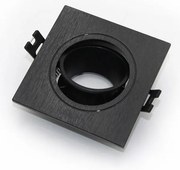 Adeleq Σποτ PC Τετράγωνο Ψευδοροφής Κινητό Φ93mm Ντουί GU10 Μαύρο 21-0470921