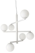 Φωτιστικό Οροφής Led Gizah SO.GIZAH/B.CO 6xE14 &amp; 5W Led Φ76x70/300cm White Ondaluce Μέταλλο,Γυαλί