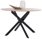 Τραπέζι Rosario Με MDF Επιφάνεια Sonama &amp; Μεταλλικά Πόδια Φ120Χ75 Εκ.
