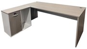 Intrahome Γραφείο εργασίας επαγγελματικό Armadi Intrahome γωνιακό σε sonoma-λευκή απόχρωση 180x80x75εκ | SKU: INTRAPA-478111116