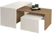 Τραπέζι Σαλονιού Bentil (Σετ 3Τμχ) HM9444.11 65x35x45cm Sonoma-White