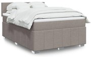 Κρεβάτι Boxspring με Στρώμα Taupe 160x200 εκ. Υφασμάτινο