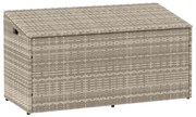 κουτί αποθήκευσης κήπου ανοιχτό γκρι 110x50x58 cm Poly Rattan 4104073