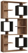 Βιβλιοθήκη Cubix pakoworld σε sonoma-ανθρακί απόχρωση 90x24,6x171,90εκ