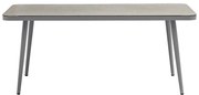 Τραπέζι Ecco αλουμίνιο γκρι-γυαλί μπεζ 160x90x75εκ 160x90x75 εκ.