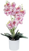 Τεχνητό Φυτό Σε Κασπώ Orchid 21077 Φ23x45cm Pink GloboStar Πολυαιθυλένιο